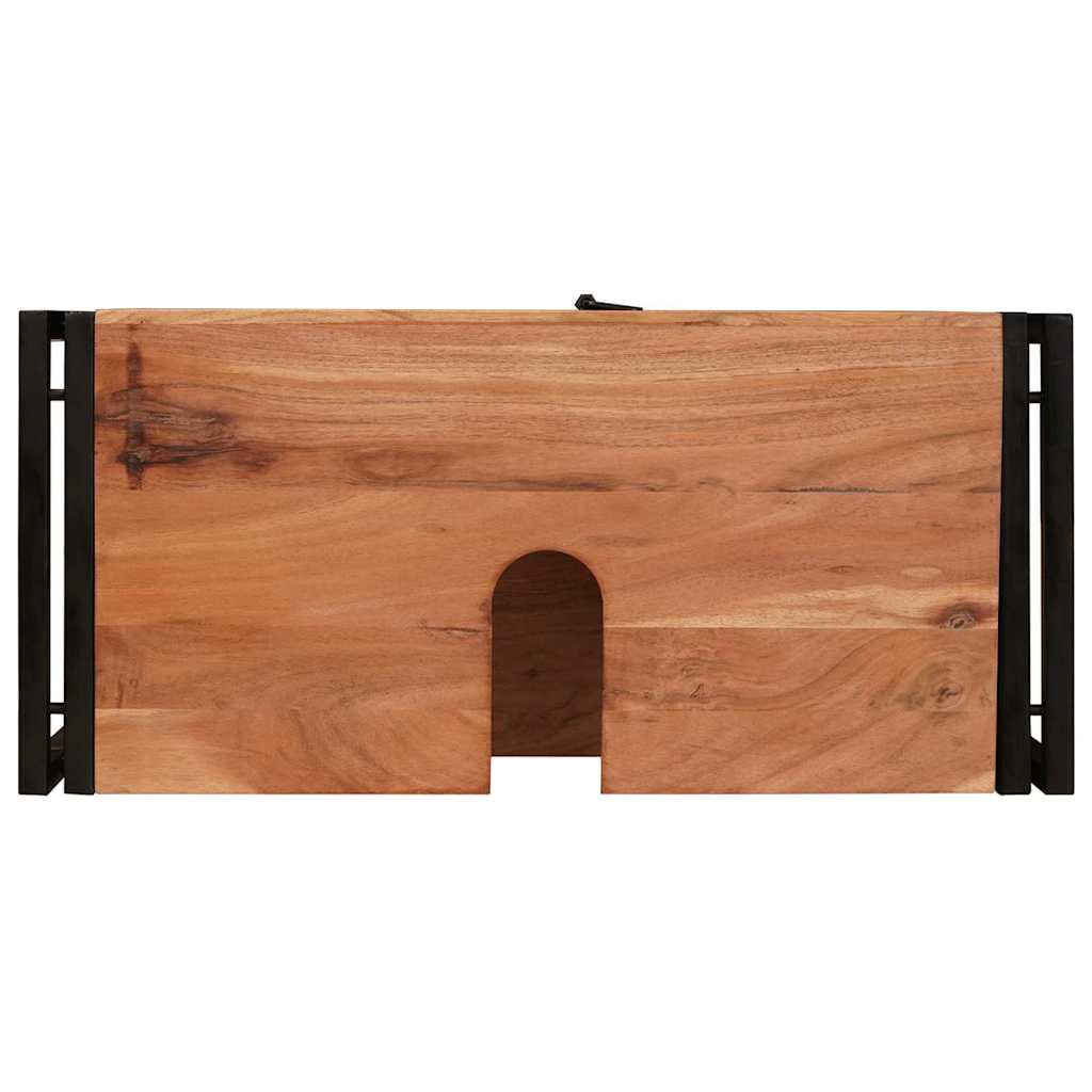 Waschbeckenunterschrank mit Tür Massives Akazienholz, Eisen