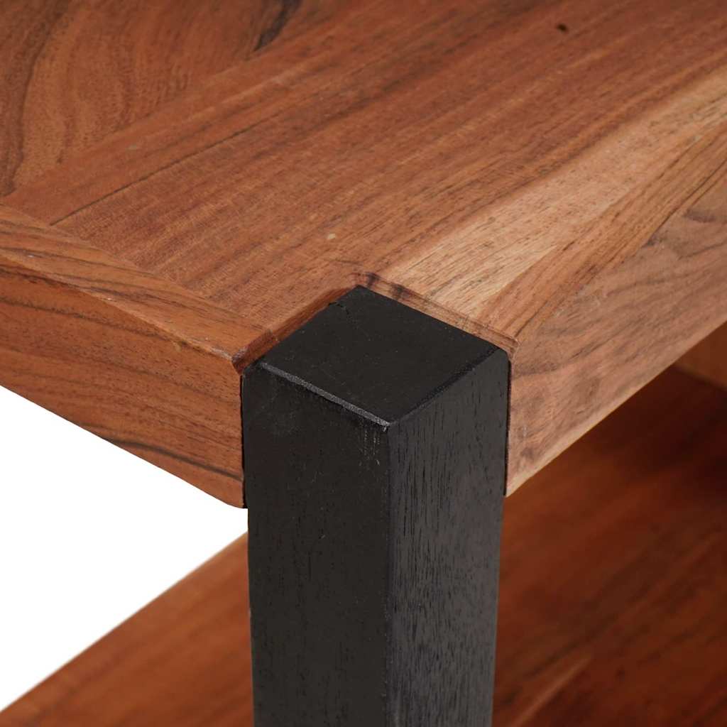 Bücherregal Braun, Schwarz 50 x 30 x 75 cm Massives Akazienholz