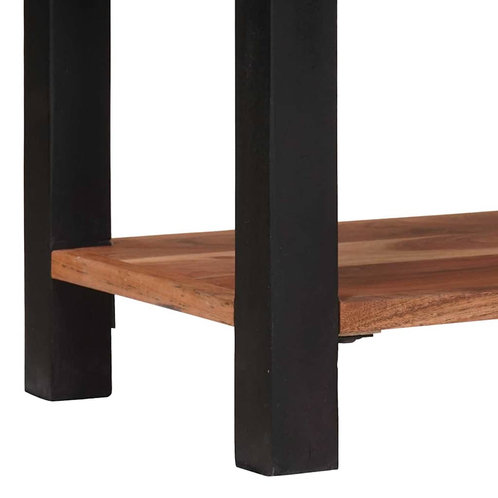 Bücherregal Braun, Schwarz 50 x 30 x 75 cm Massives Akazienholz
