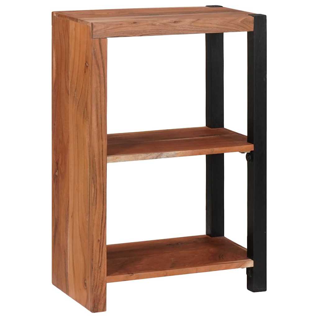 Bücherregal Braun, Schwarz 50 x 30 x 75 cm Massives Akazienholz