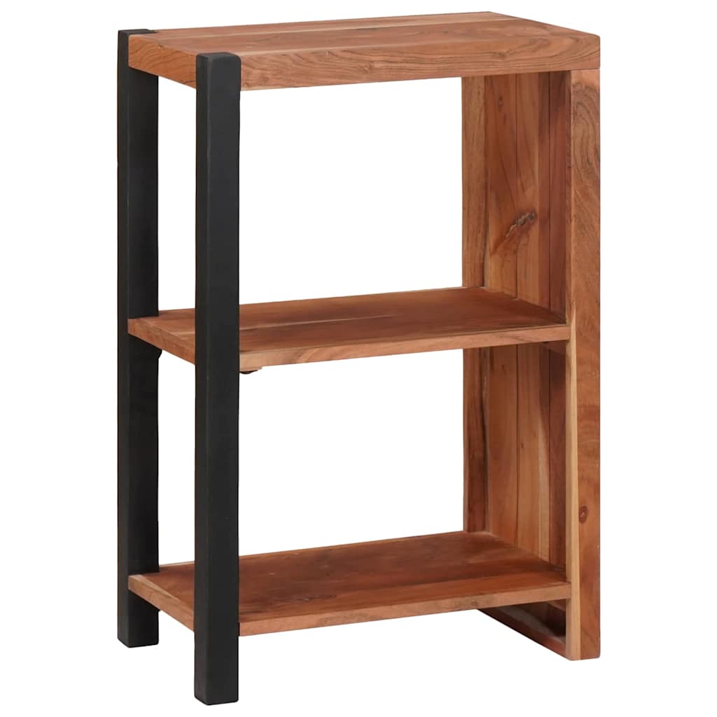 Bücherregal Braun, Schwarz 50 x 30 x 75 cm Massives Akazienholz