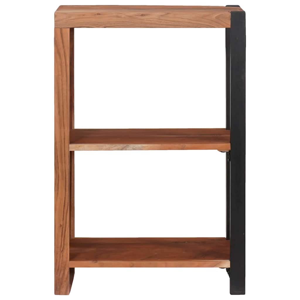 Bücherregal Braun, Schwarz 50 x 30 x 75 cm Massives Akazienholz