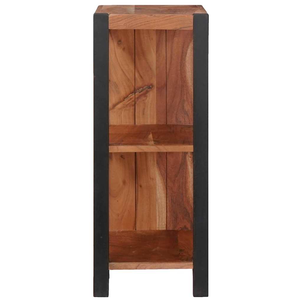 Bücherregal Braun, Schwarz 50 x 30 x 75 cm Massives Akazienholz
