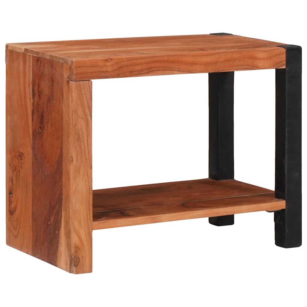 Bücherregal Braun, Schwarz 50 x 30 x 40 cm Massives Akazienholz