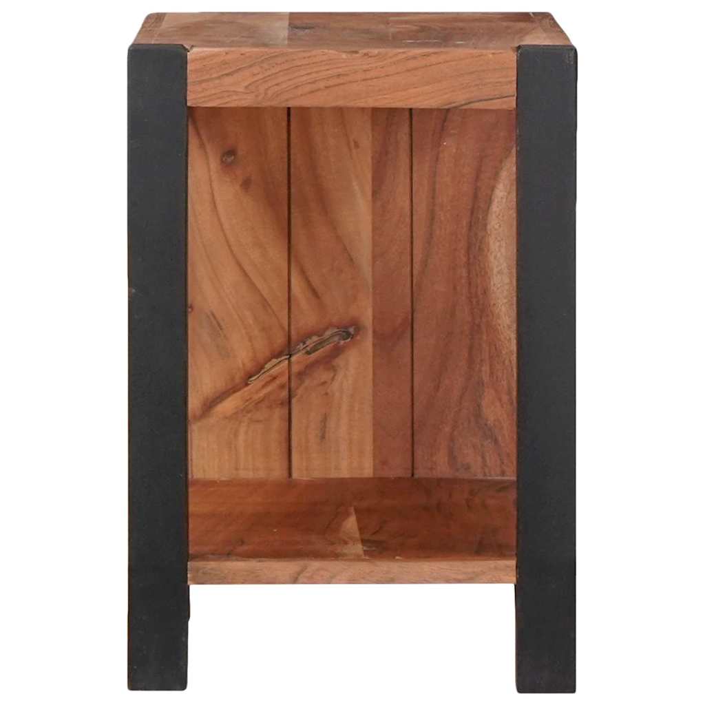 Bücherregal Braun, Schwarz 50 x 30 x 40 cm Massives Akazienholz