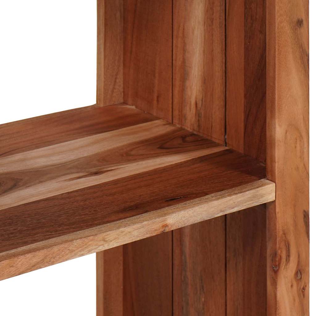 Bücherregal Braun, Schwarz 80 x 30 x 75 cm Massives Akazienholz
