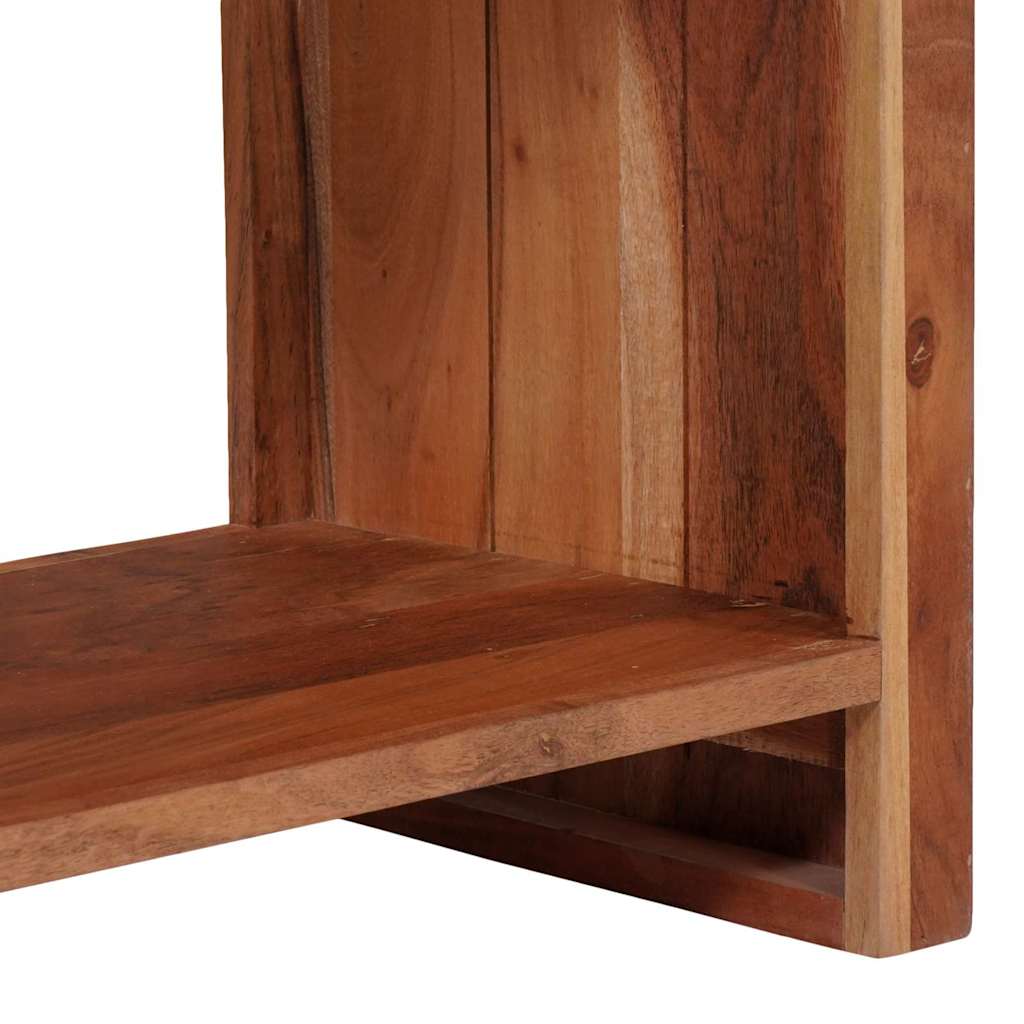Bücherregal Braun, Schwarz 80 x 30 x 75 cm Massives Akazienholz