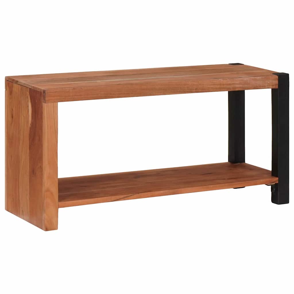 Bücherregal Braun, Schwarz 80 x 30 x 40 cm Massives Akazienholz