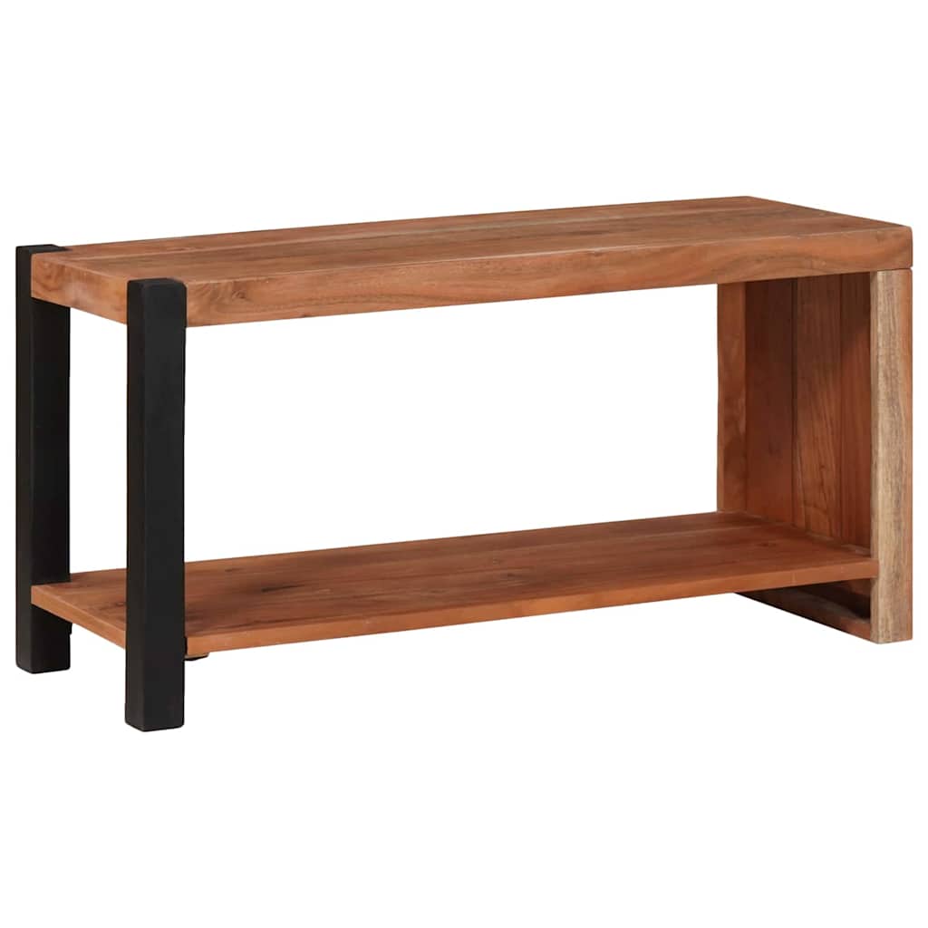 Bücherregal Braun, Schwarz 80 x 30 x 40 cm Massives Akazienholz