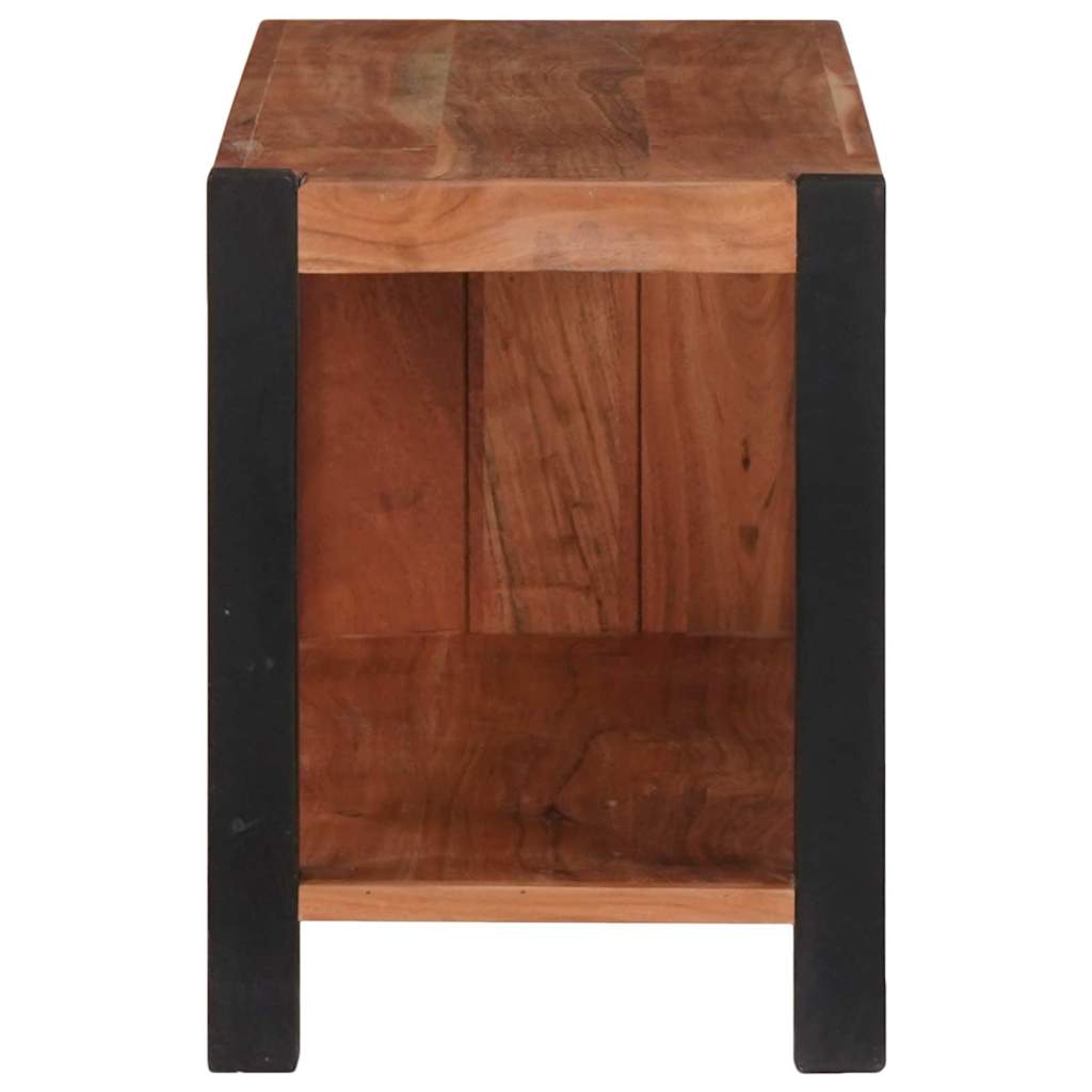 Bücherregal Braun, Schwarz 80 x 30 x 40 cm Massives Akazienholz