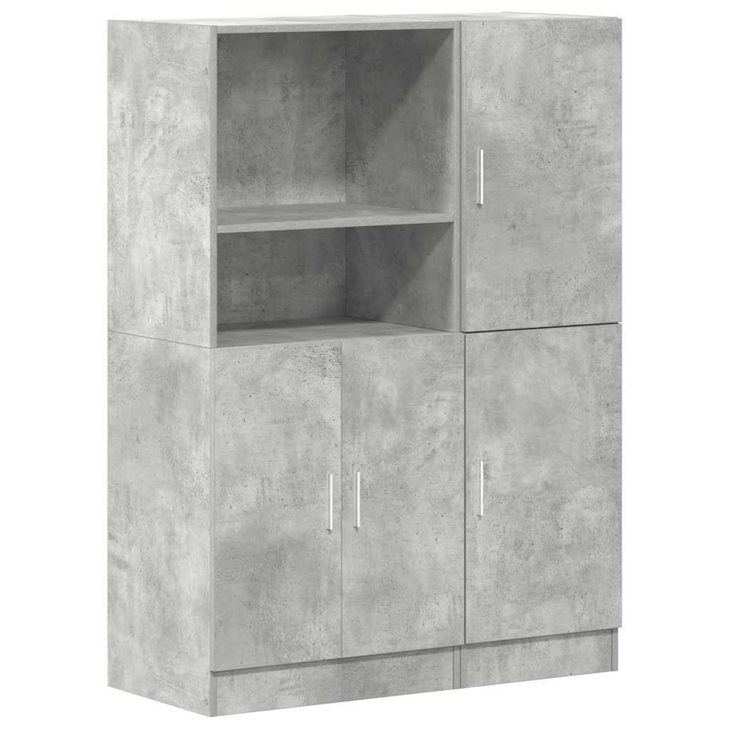 2-piece kitchen cabinet set concrete grey wood-based material