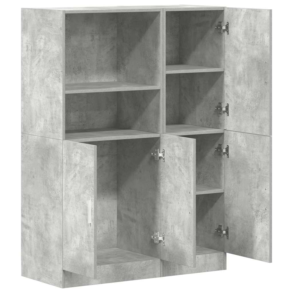 2-piece kitchen cabinet set concrete grey wood-based material