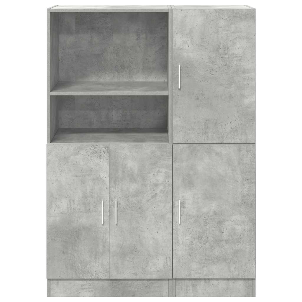 2-piece kitchen cabinet set concrete grey wood-based material