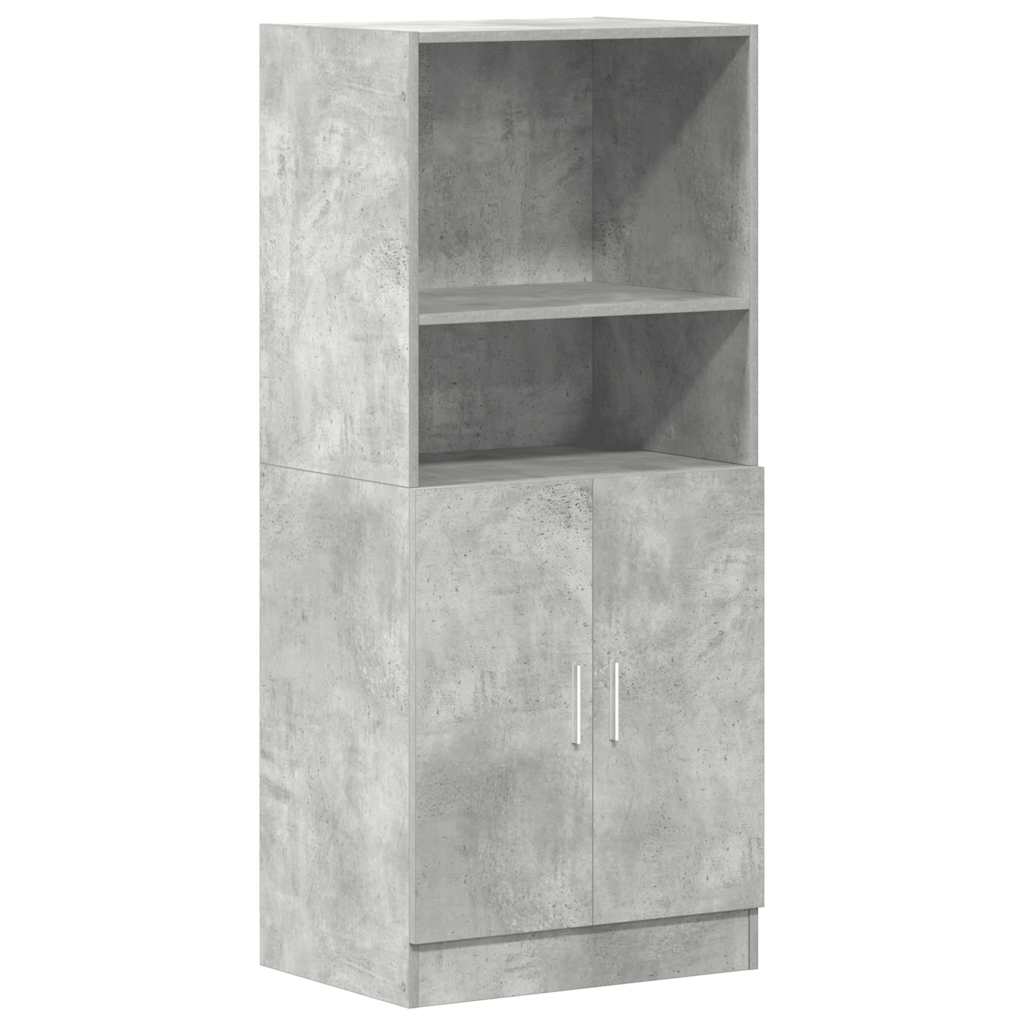 2-piece kitchen cabinet set concrete grey wood-based material