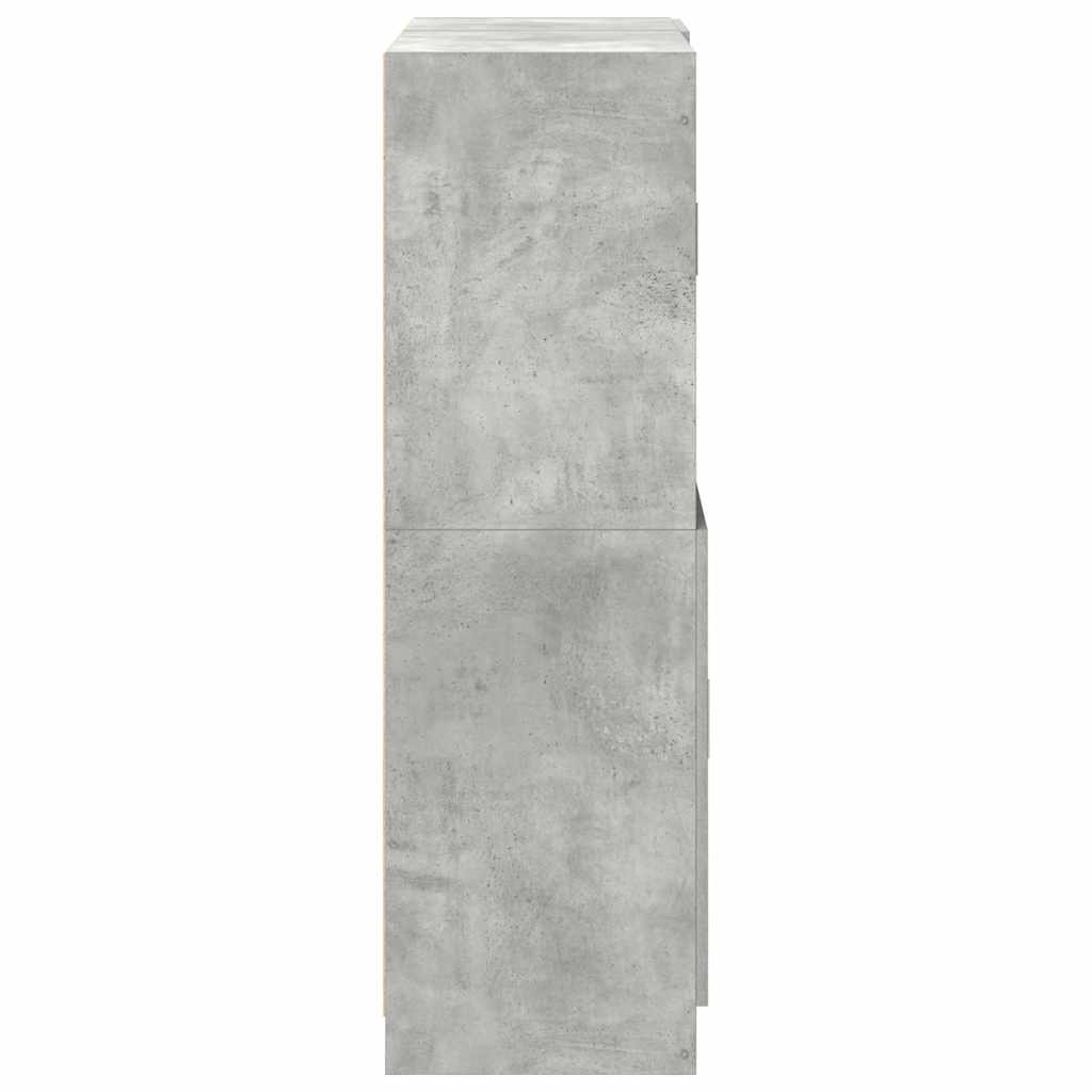 2-piece kitchen cabinet set concrete grey wood-based material