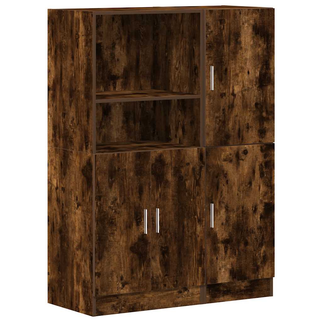 2-piece kitchen cabinet set smoked oak wood material