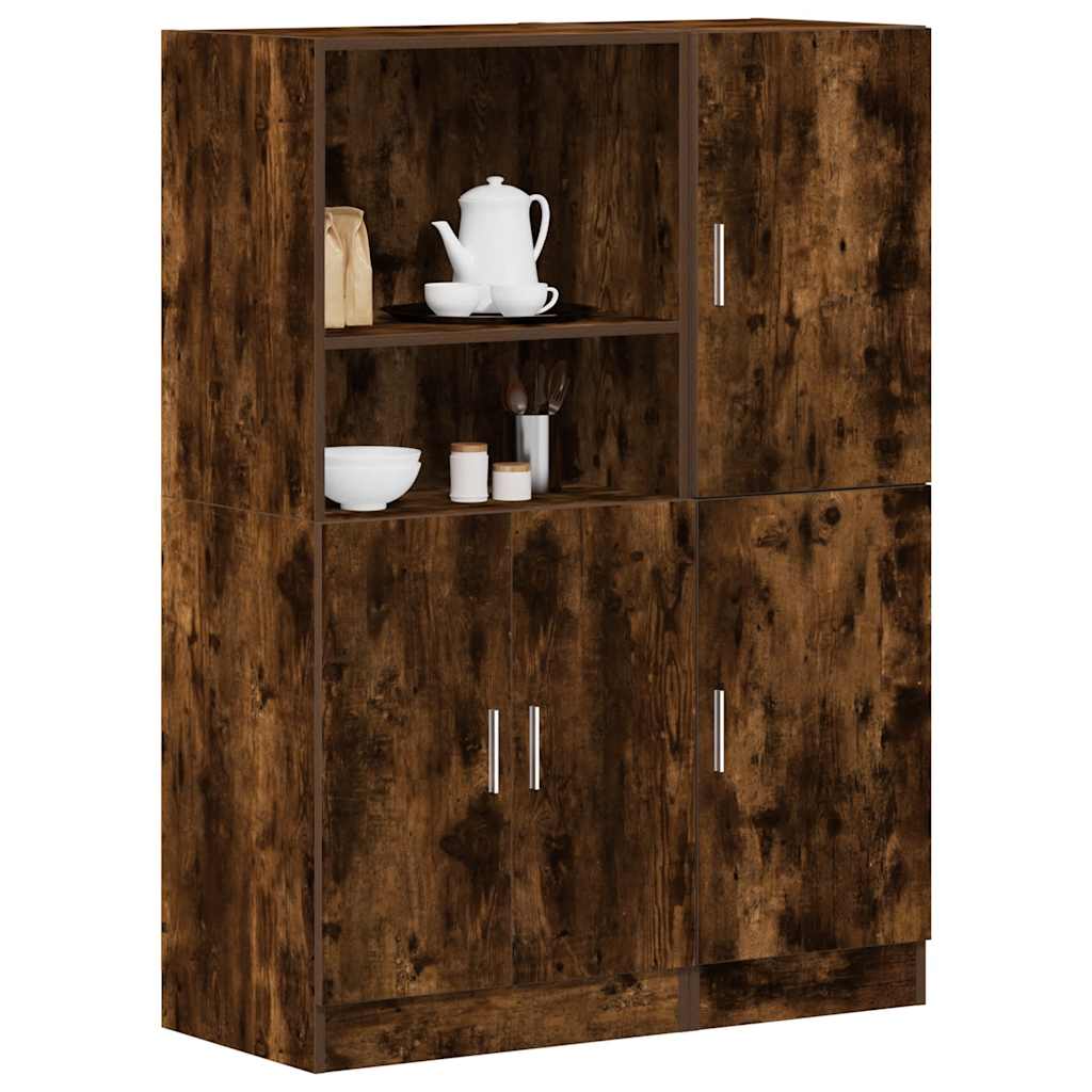 2-piece kitchen cabinet set smoked oak wood material