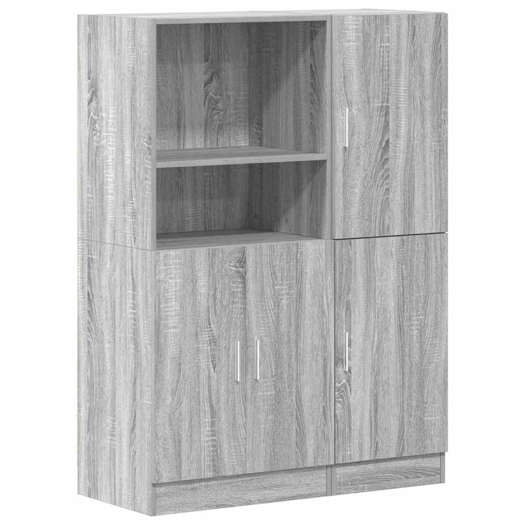 2-piece kitchen cabinet set, gray Sonoma wood-based panel