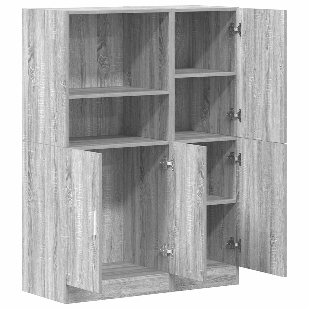 2-piece kitchen cabinet set, gray Sonoma wood-based panel