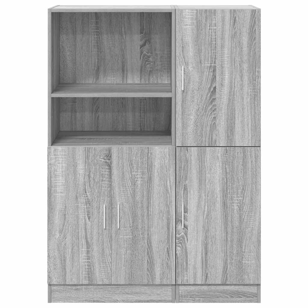 2-piece kitchen cabinet set, gray Sonoma wood-based panel