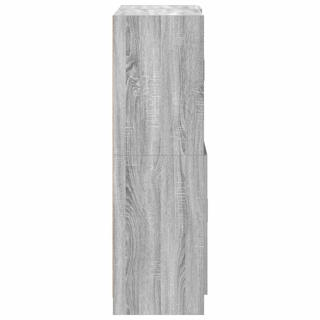 2-piece kitchen cabinet set, gray Sonoma wood-based panel