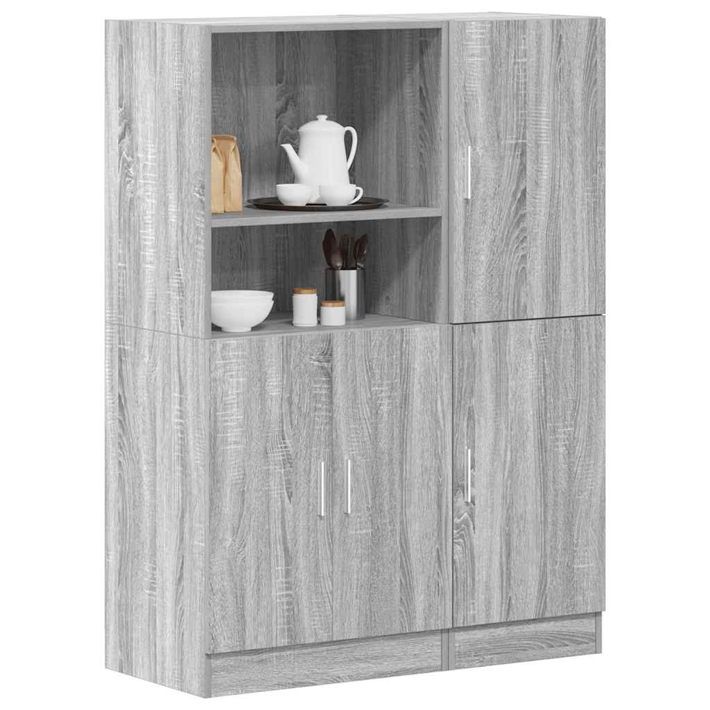 2-piece kitchen cabinet set, gray Sonoma wood-based panel