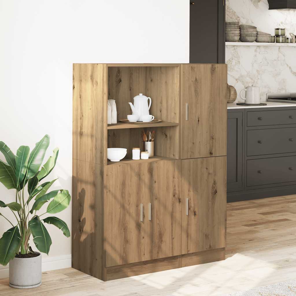 2-piece kitchen cabinet set, Artisan oak wood-based material