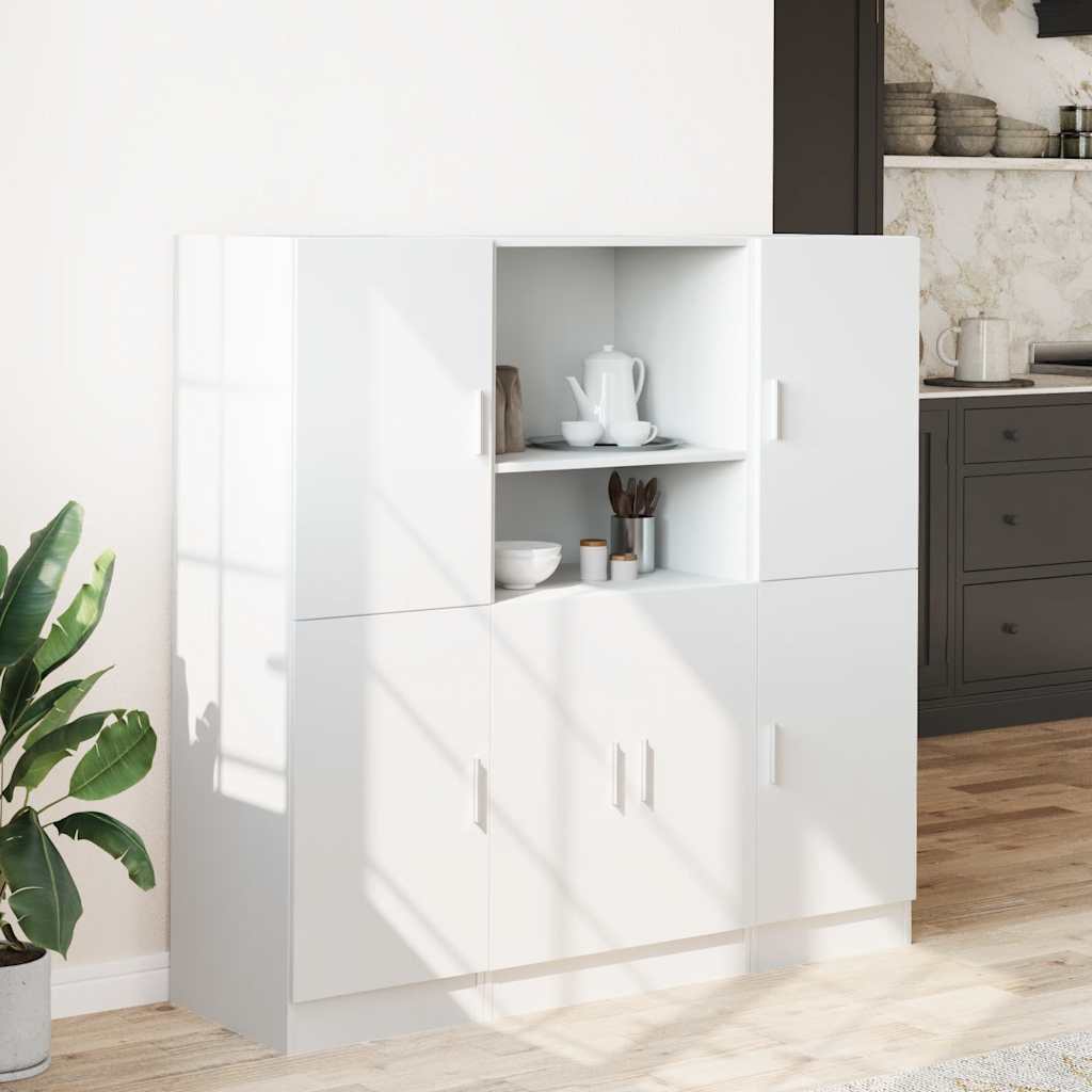 3-piece kitchen cabinet set white wood-based panel