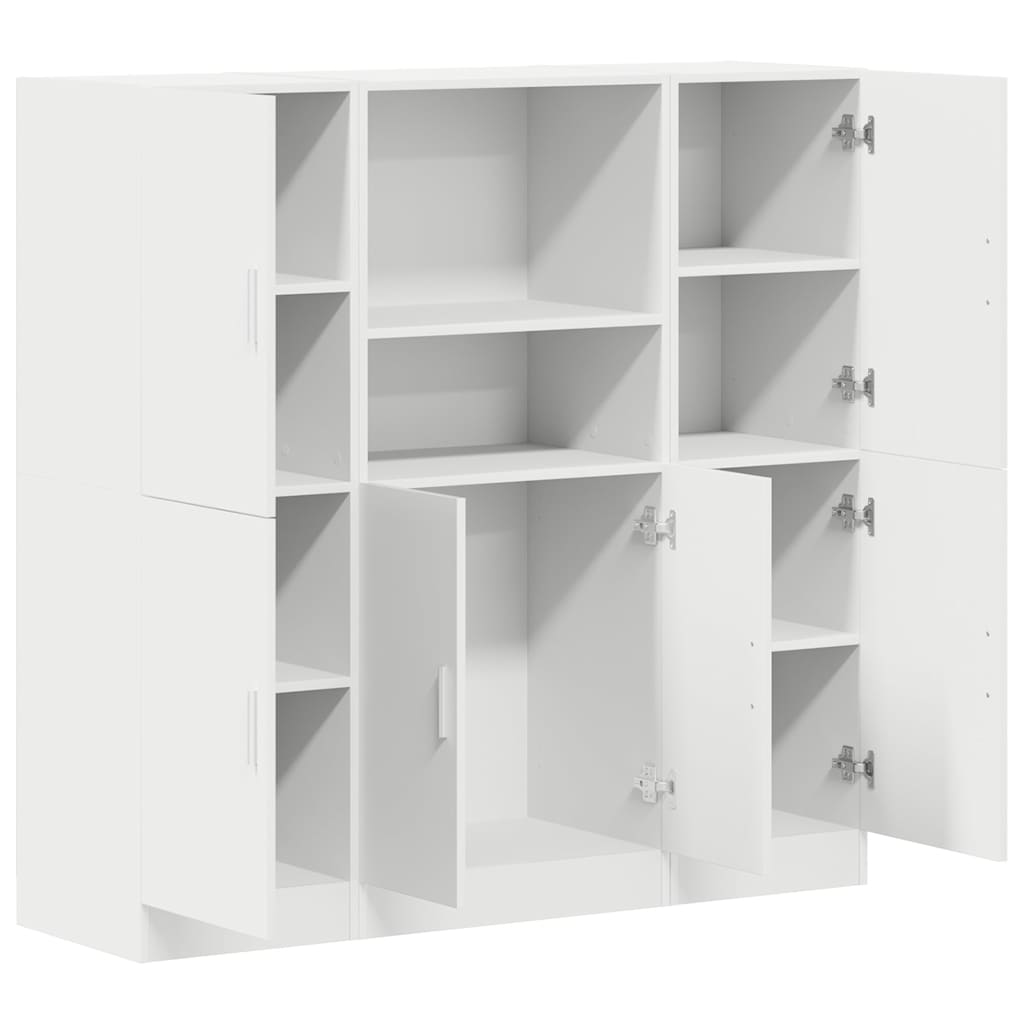 3-piece kitchen cabinet set white wood-based panel