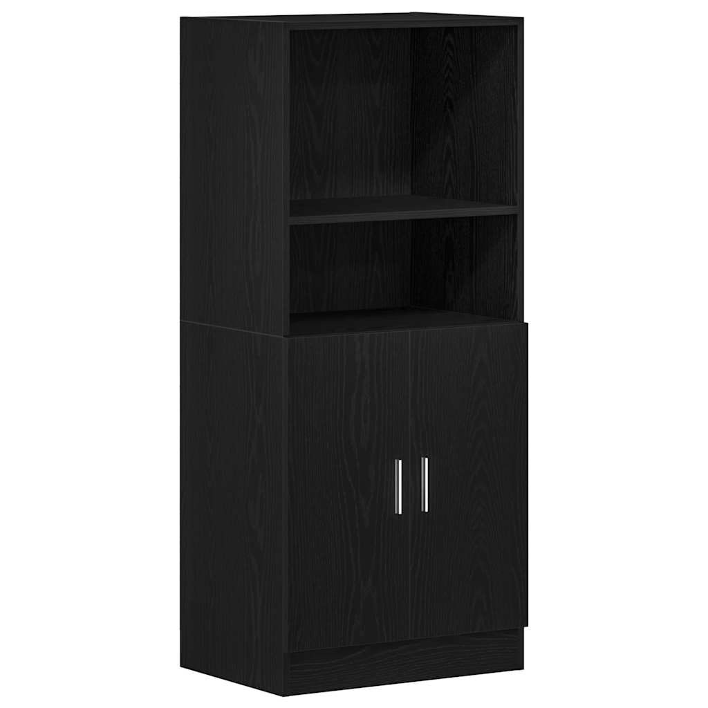 3-piece kitchen cabinet set black wood-based material