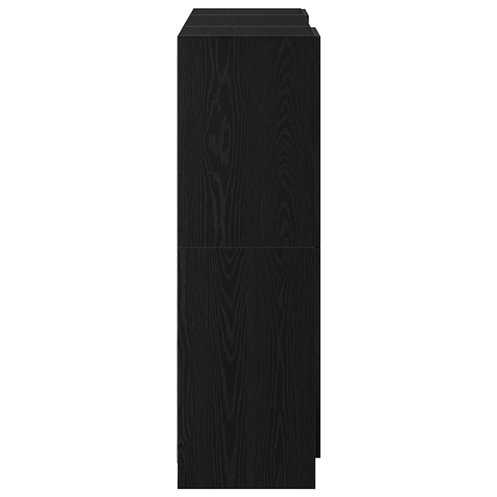 3-piece kitchen cabinet set black wood-based material