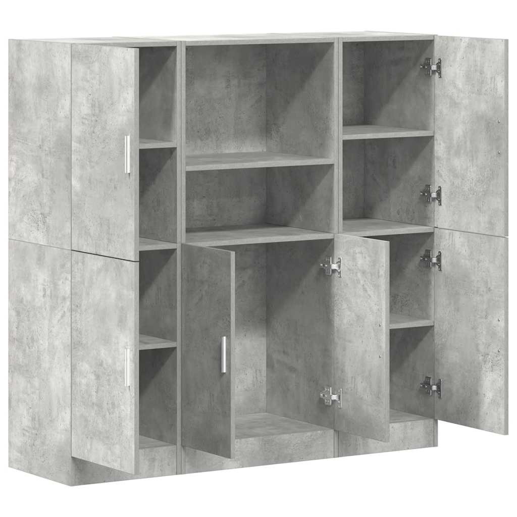 3-piece kitchen cabinet set concrete grey wood-based material