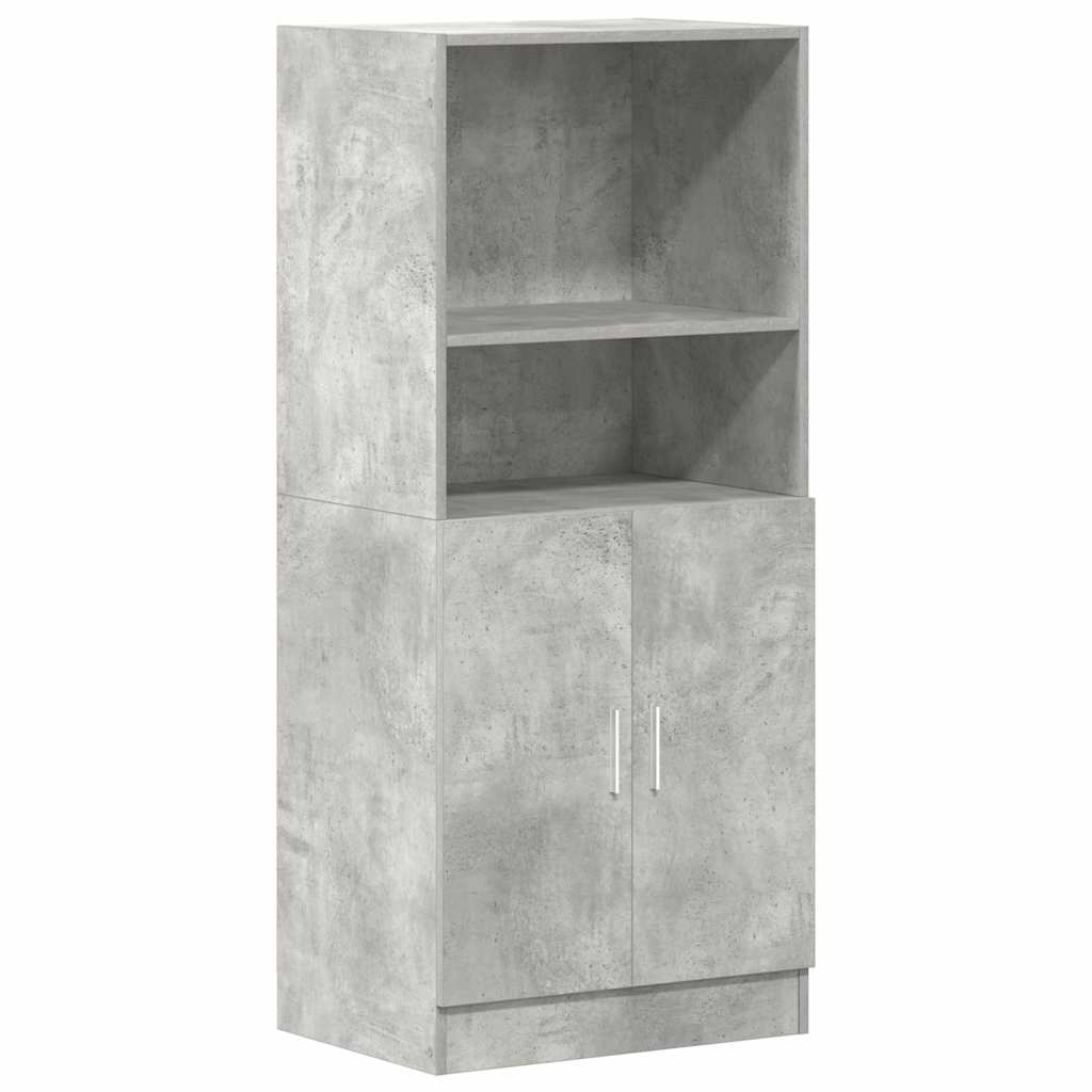 3-piece kitchen cabinet set concrete grey wood-based material