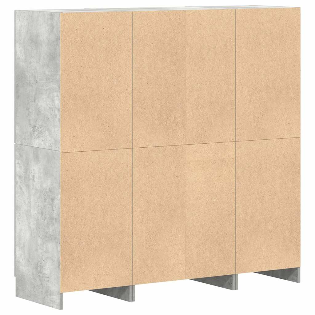 3-piece kitchen cabinet set concrete grey wood-based material
