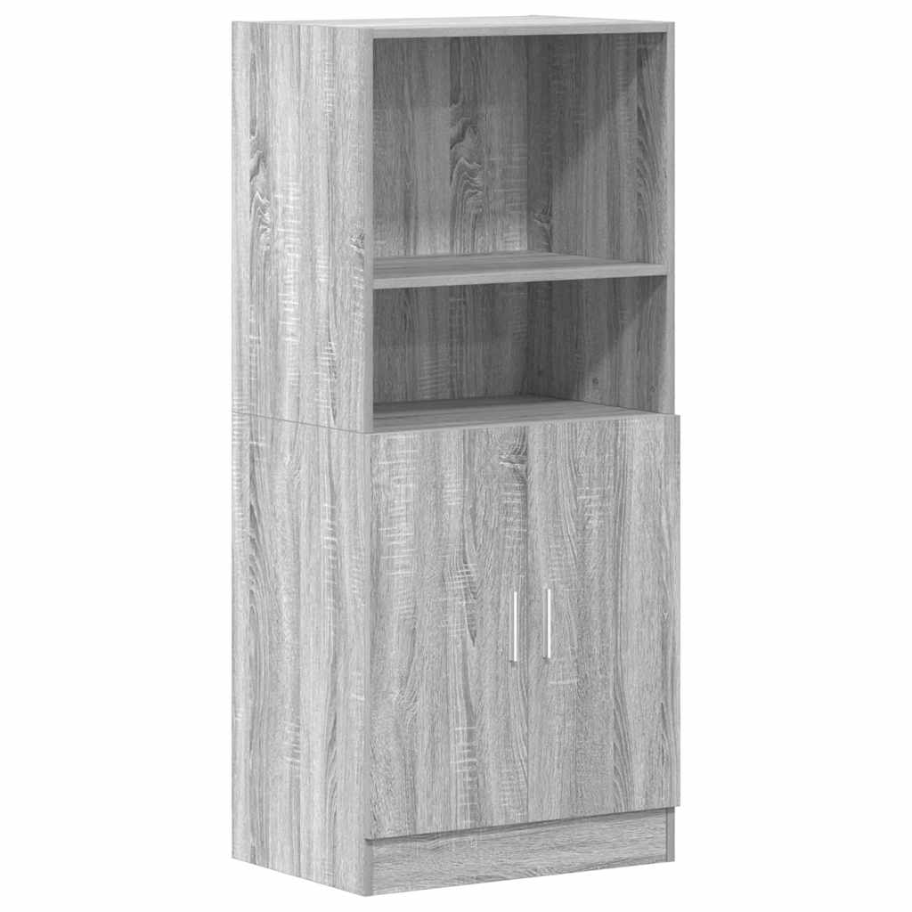 3-piece kitchen cabinet set, gray Sonoma wood-based panel