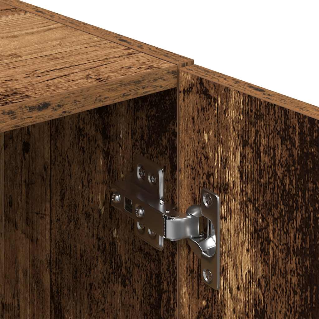 3-piece kitchen cabinet set in reclaimed wood look