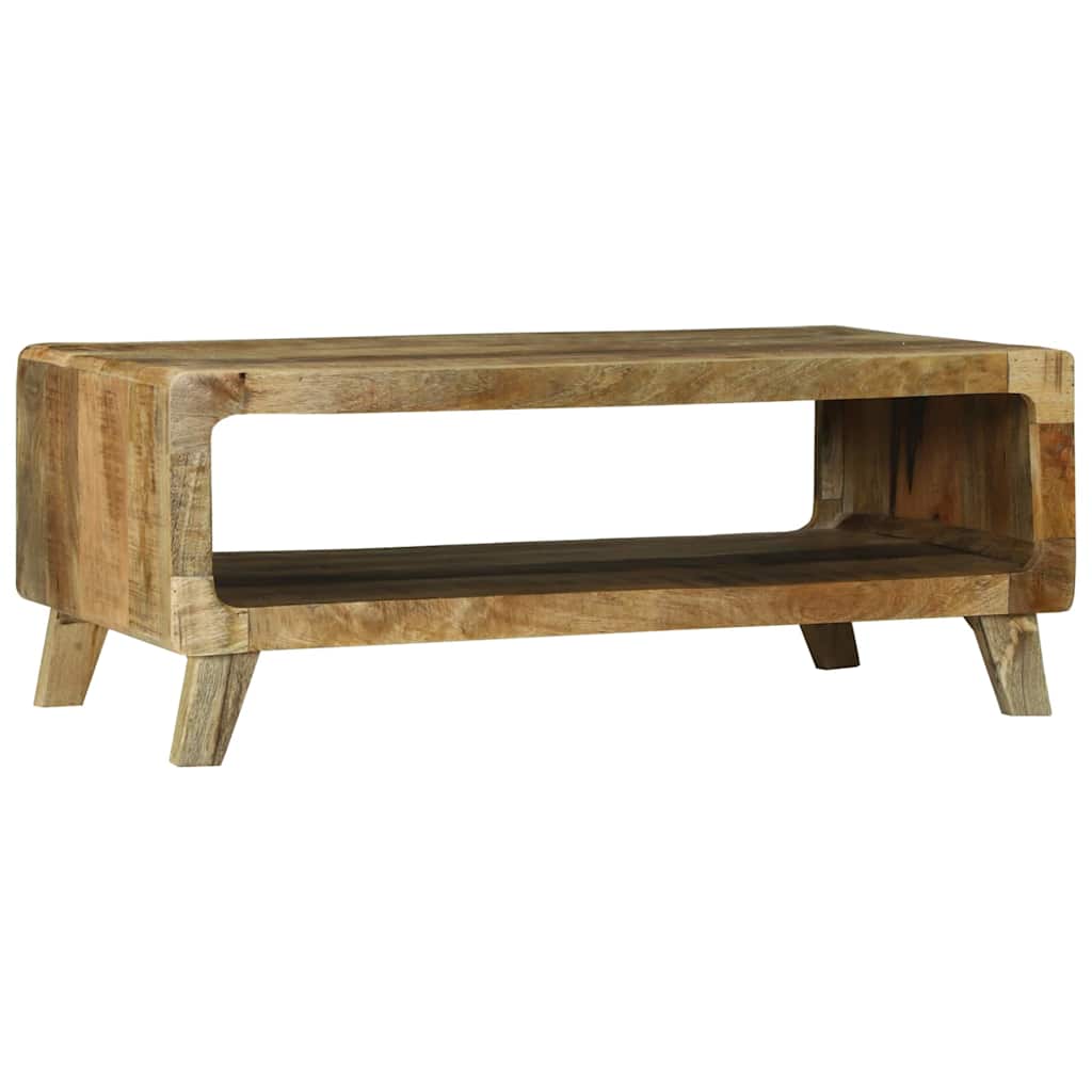 Couchtisch Braun 90 x 50 x 35 cm Raues Mango-Massivholz