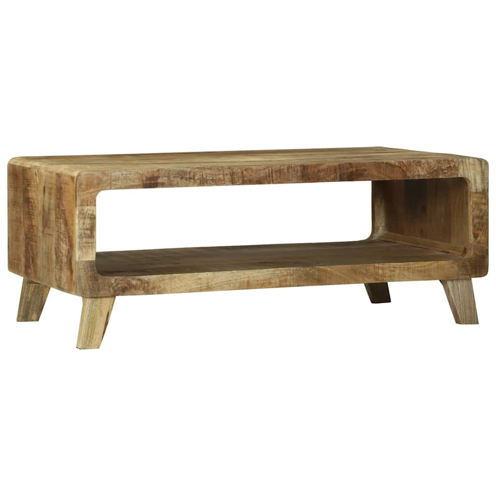 Couchtisch Braun 90 x 50 x 35 cm Raues Mango-Massivholz