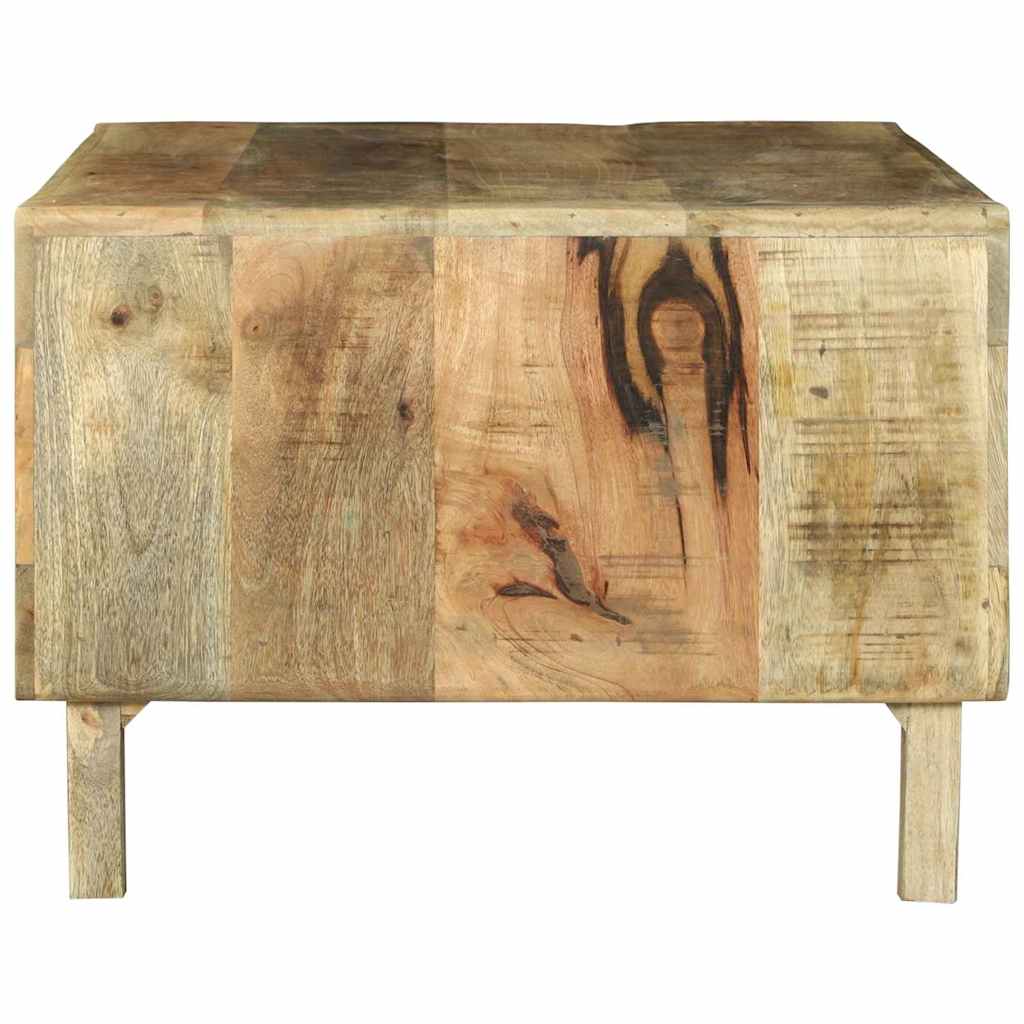 Couchtisch Braun 90 x 50 x 35 cm Raues Mango-Massivholz