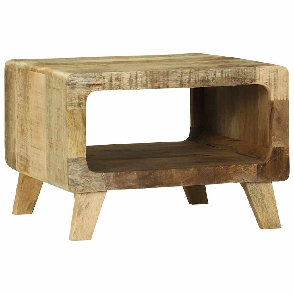 Couchtisch Braun 50 x 50 x 35 cm Raues Mango-Massivholz