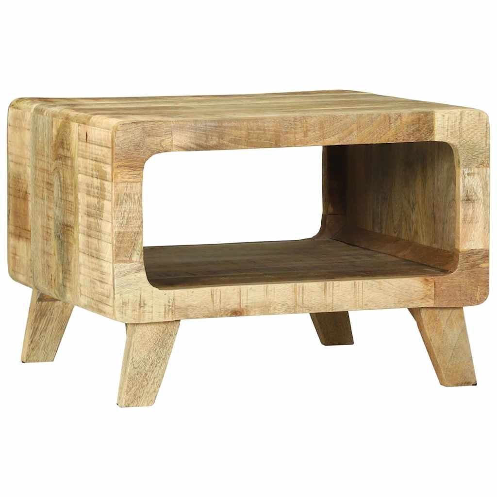 Couchtisch Braun 50 x 50 x 35 cm Raues Mango-Massivholz