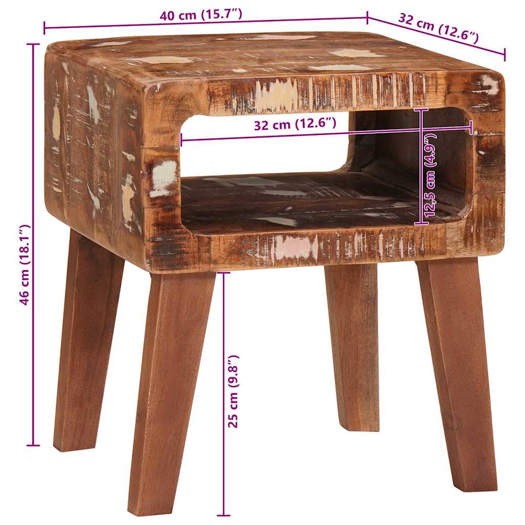 Beistelltische Mehrfarbig 40 x 32 x 46 cm recyceltes Massivholz