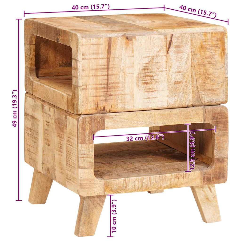 Beistelltische Braun 40 x 40 x 49 cm massives Mangoholz