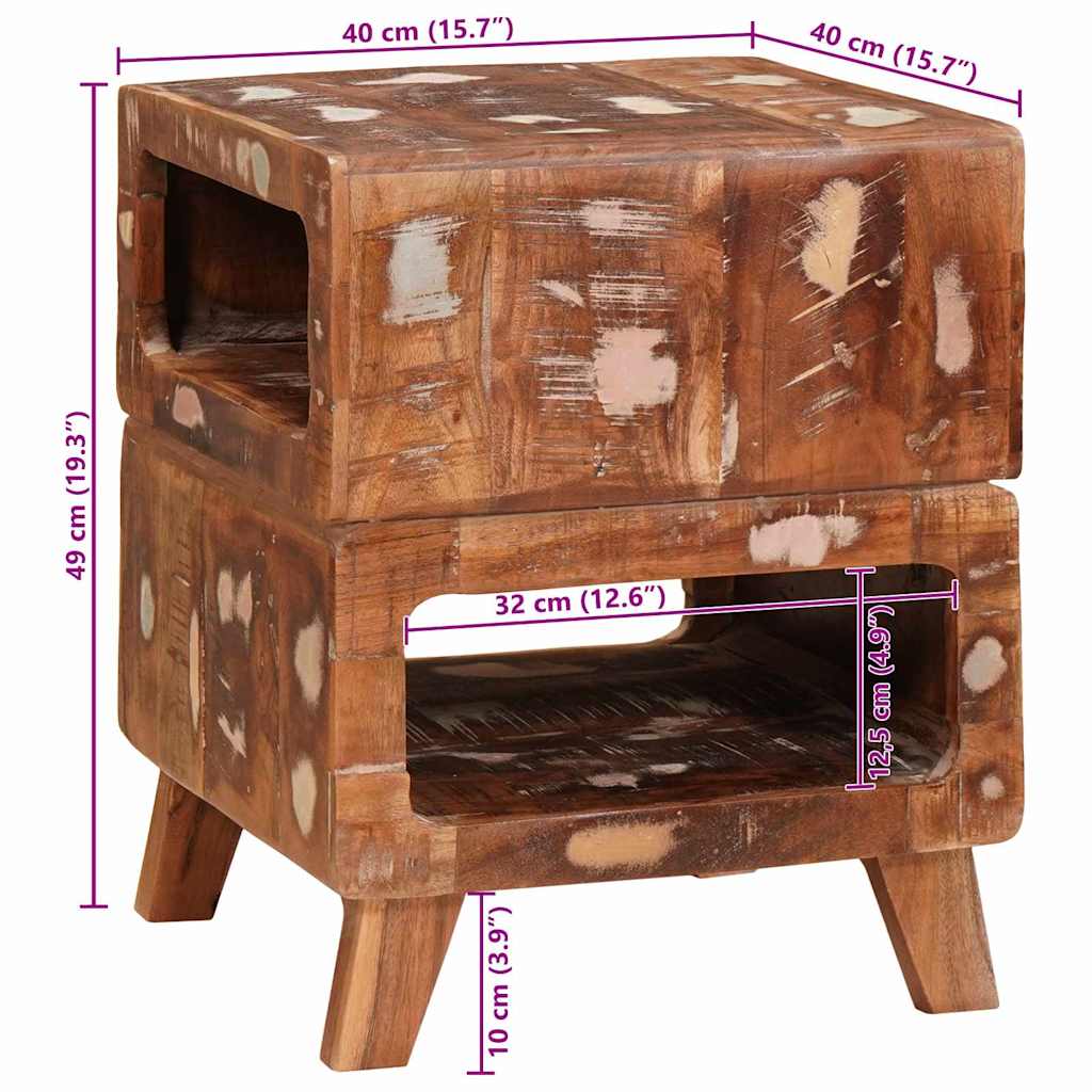 Beistelltische Mehrfarbig 40 x 40 x 49 cm recyceltes Massivholz