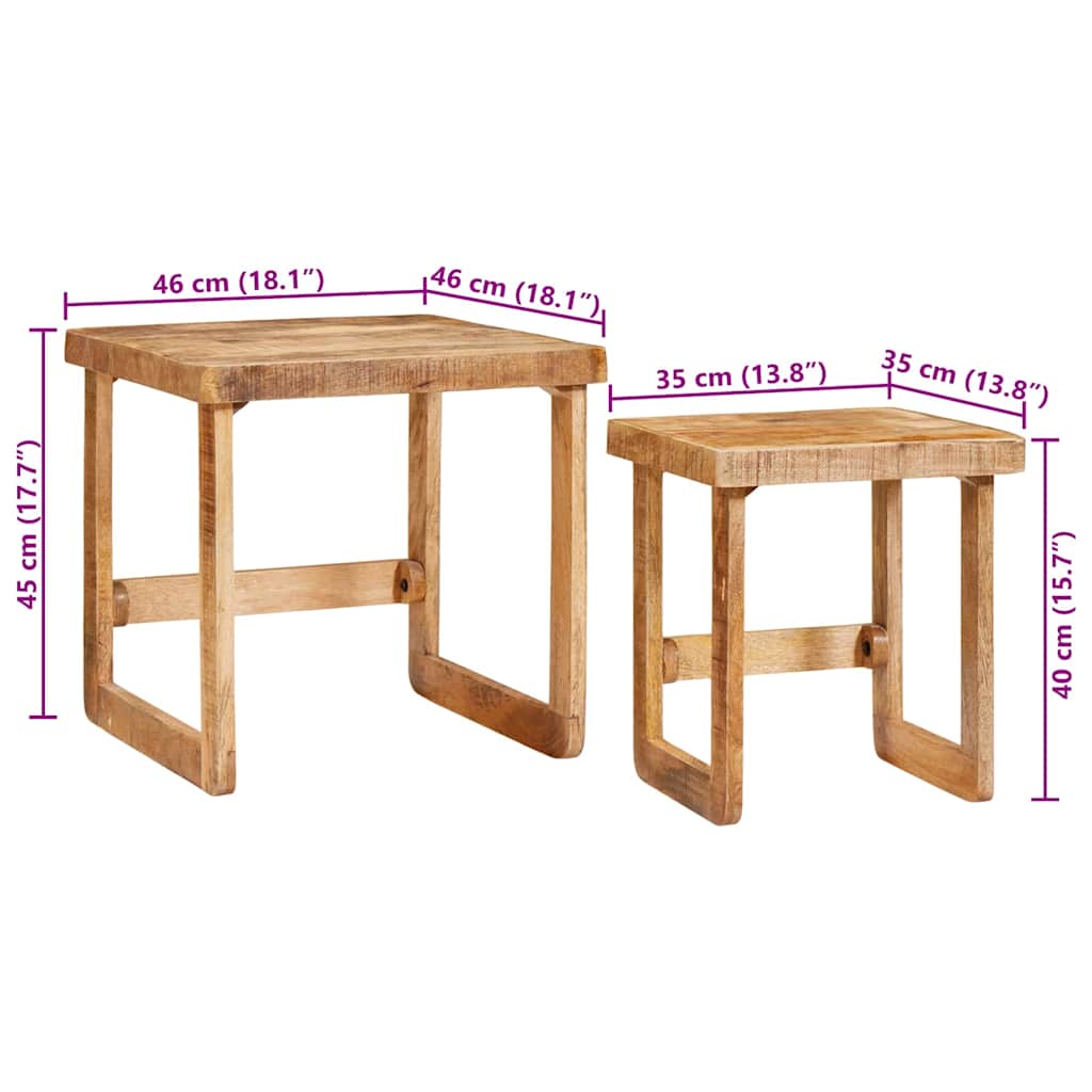 Beistelltische Braun massives Mangoholz