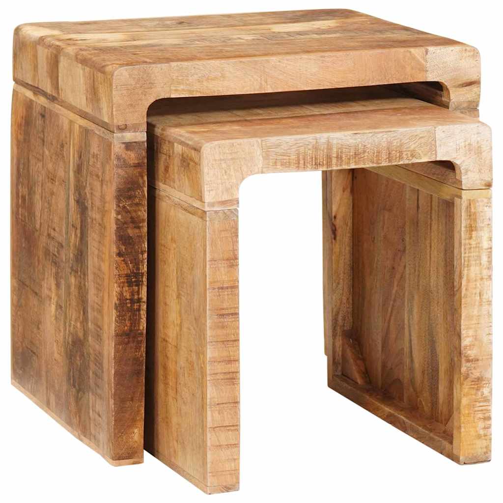 Beistelltische Braun massives Mangoholz