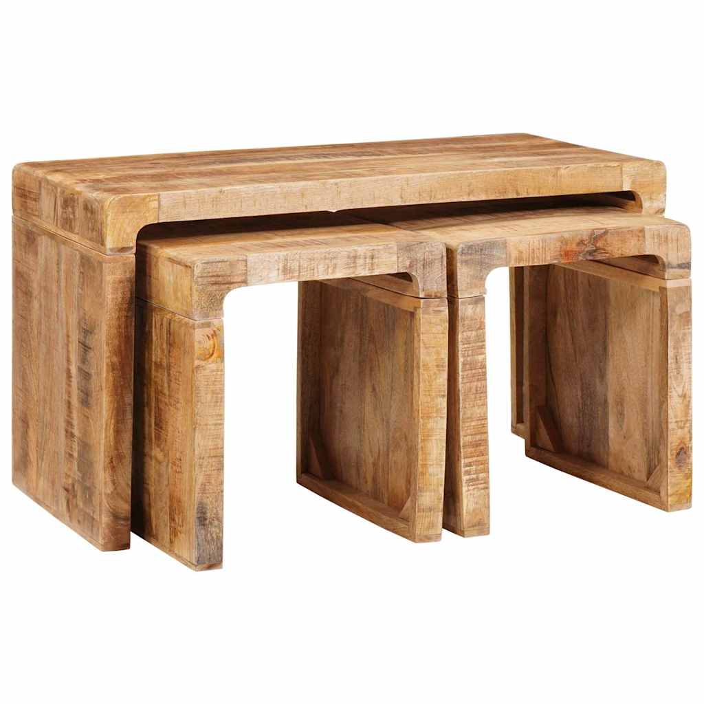 Satztische 3 pcs massives Mangoholz