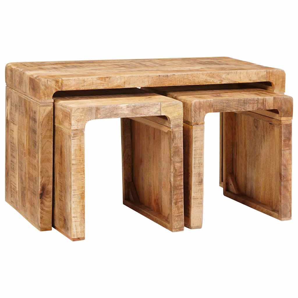 Satztische 3 pcs massives Mangoholz