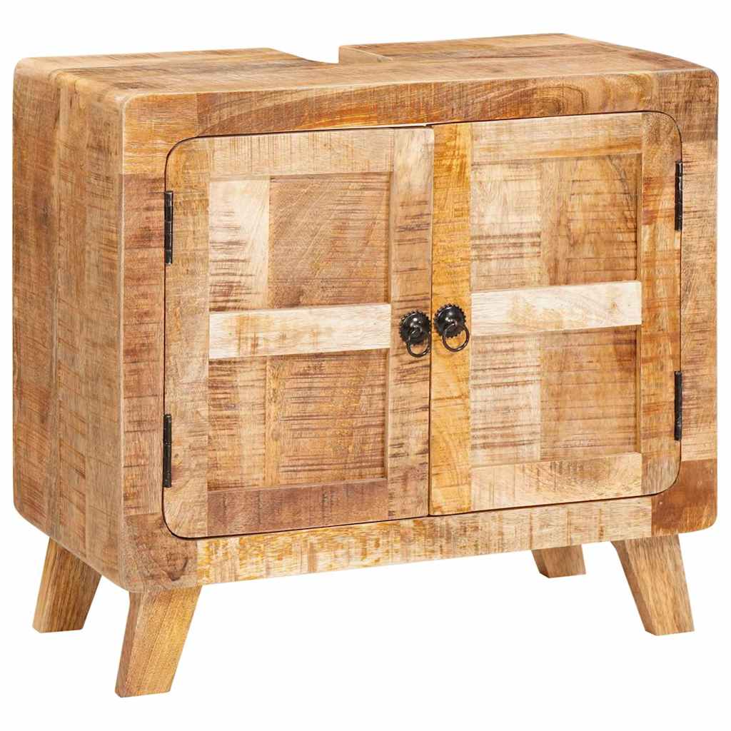 Badezimmer Schrank Braun Massives Mangoholz, Ingenieurholz