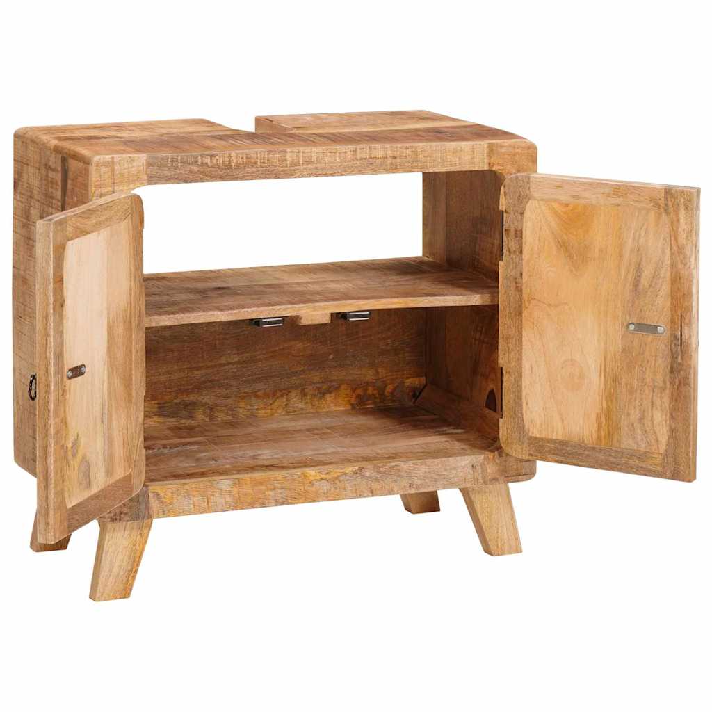 Badezimmer Schrank Braun Massives Mangoholz, Ingenieurholz